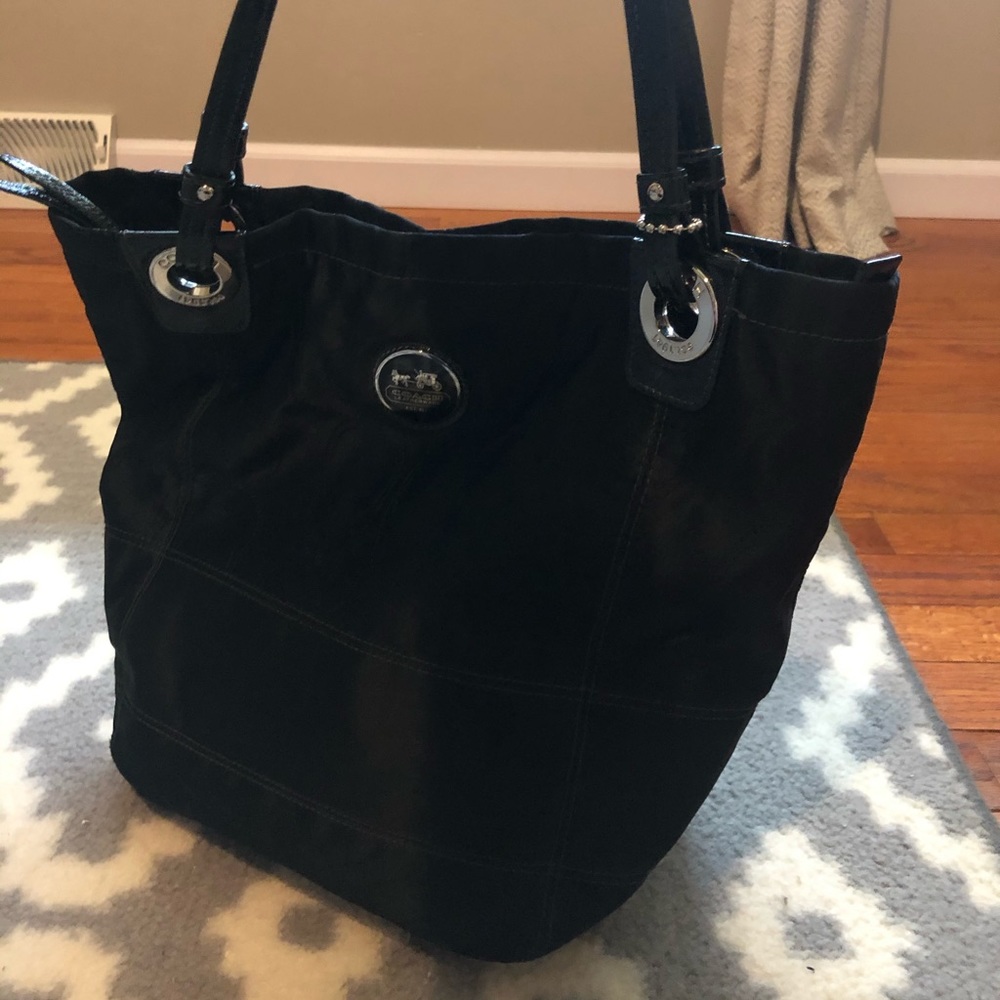 Black satin Coach bag